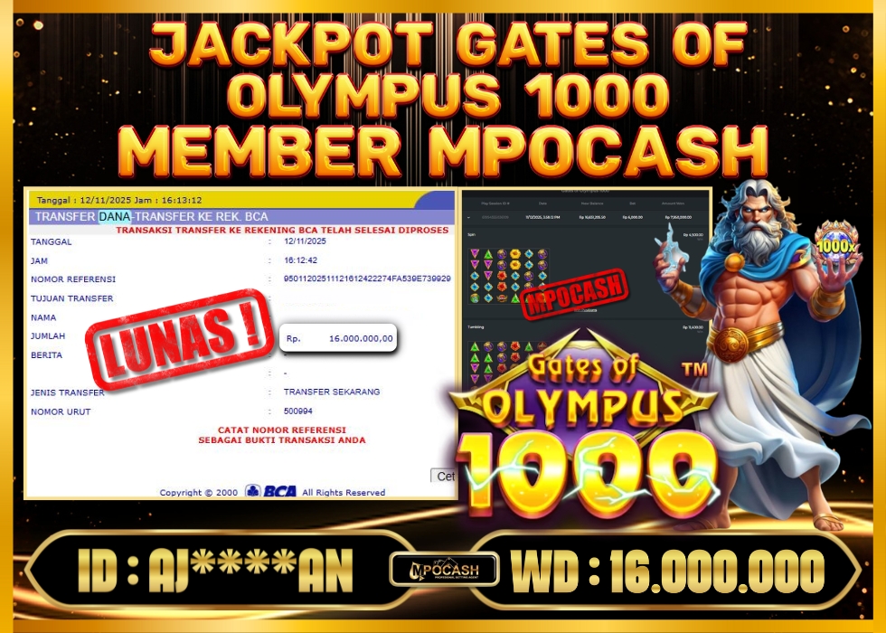 MPOCASH JACKPOT GATES OF OLYMPUS 1000